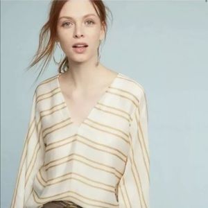 Anthropologie Guapa Stripe Kimono Flare Sleeve Top
